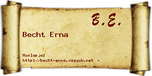 Becht Erna névjegykártya